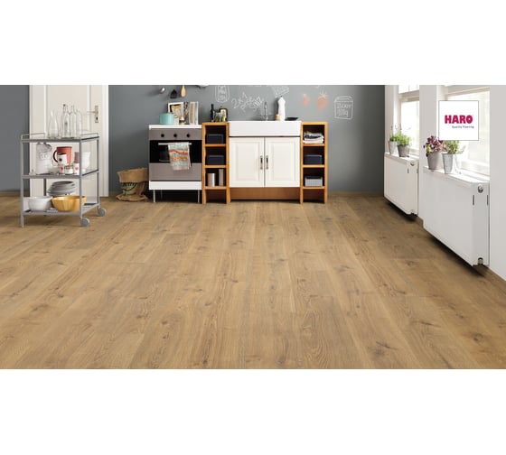 Ламинат HARO tritty 100 Gran Via 4V Светло-коричневый, 32 класс, толщина 8 мм, 2.680 кв.м 533141
