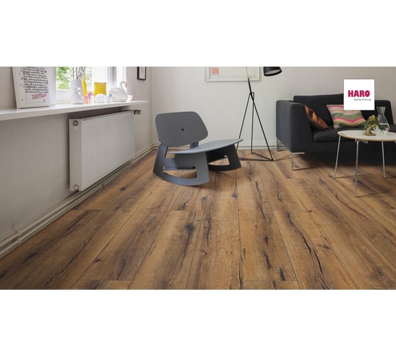 Ламинат HARO tritty 100 Gran Via 4V Коричневый, 32 класс, толщина 8 мм, 2.680 кв.м 530333