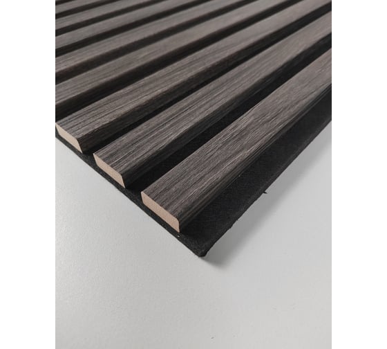 Акустическая панель Indeco 60x60x1,9см рейки МДФ черный/ясень дымчатый 00-00085862