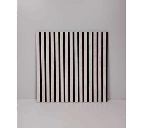 Акустическая панель Indeco 60x60x1,9см рейки МДФ черный/дуб кремовый 00-00085633