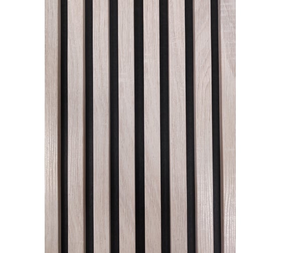Акустическая панель Indeco 60x60x1,9см рейки МДФ черный/дуб кремовый 00-00085633