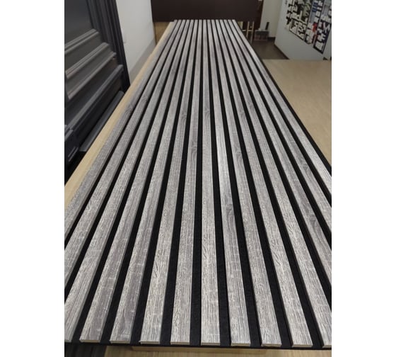 Акустическая панель Indeco 275x60x1,9см рейки МДФ черный/дуб рейн 00-00083944