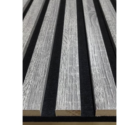 Акустическая панель Indeco 275x60x1,9см рейки МДФ черный/дуб рейн 00-00083944