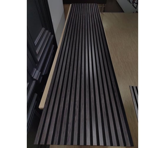 Акустическая панель Indeco 275x60x1,9см рейки МДФ черный/ясень дымчатый 00-00083941