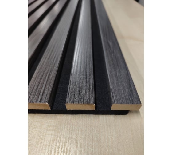 Акустическая панель Indeco 275x60x1,9см рейки МДФ черный/ясень дымчатый 00-00083941