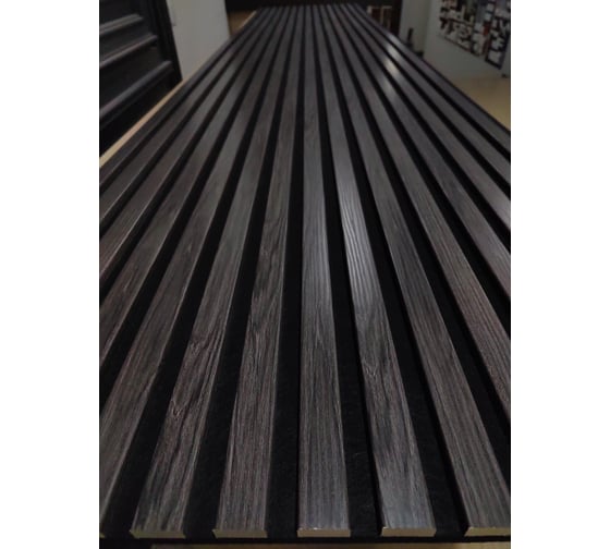 Акустическая панель Indeco 275x60x1,9см рейки МДФ черный/ясень дымчатый 00-00083941