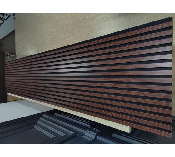 Акустическая панель Indeco 275x60x1,9см рейки МДФ черный/ясень коньяк 00-00083939