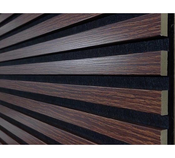 Акустическая панель Indeco 275x60x1,9см рейки МДФ черный/ясень коньяк 00-00083939