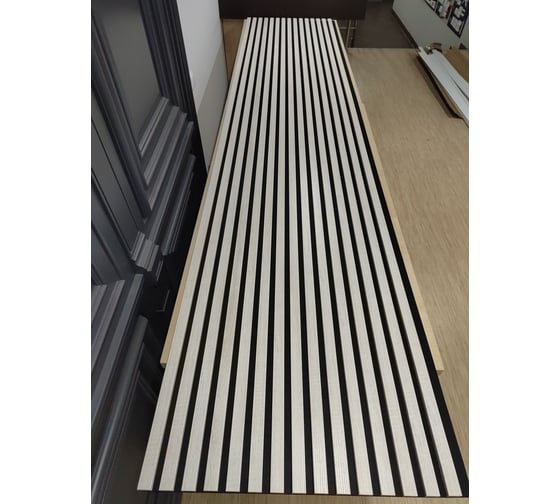 Акустическая панель Indeco 275x60x1,9см рейки МДФ черный/дуб кремовый 00-00083946