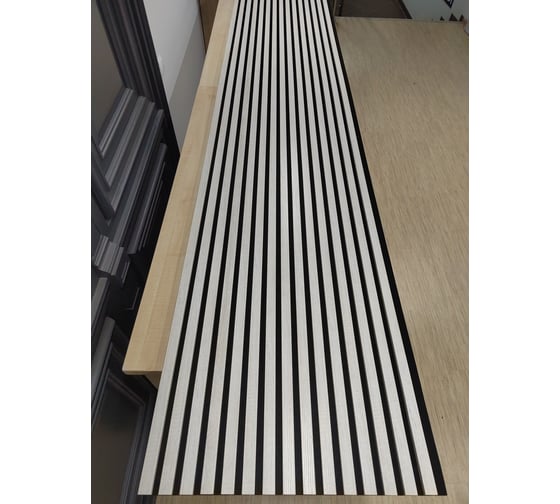 Акустическая панель Indeco 275x60x1,9см рейки МДФ черный/дуб кремовый 00-00083946