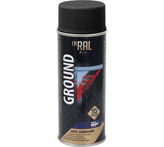 Аэрозольный антикоррозийный грунт InRal GROUND черный RAL9011, 400 мл 26-7-2-002