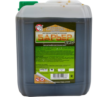 Биозащитный состав для древесины Барьер-БИО мореный дуб, канистра 5 кг 4665296510686