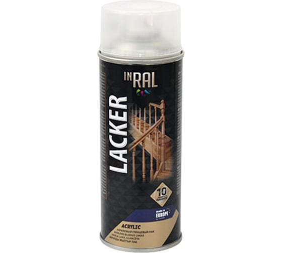 Аэрозольный акриловый лак InRal LACKER прозрачный, 400 мл 26-7-0-001 1