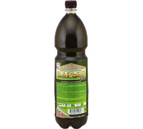 Биозащитный состав для древесины Барьер-БИО мореный дуб, бутылка ПЭТ 1.5 кг 4665296510693