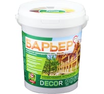 Защитно-декоративный антисептик БАРЬЕР DECOR бесцветный, ведро 0,9 кг 4665296511096