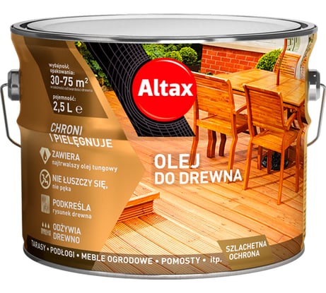 Масло ALTAX OLEJ бесцветный, с УФ фильтром, 2,5 литра 50041-01-000250