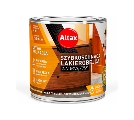 Лак-морилка ALTAX для внутренних работ, сосна, 250 мл 50830-15-000025