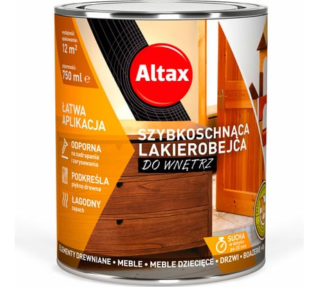 Лак-морилка ALTAX для внутренних работ, графитовый, 750 мл 50830-51-000075