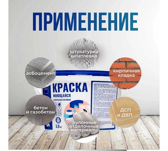 Краска KIITOS СПЕЦИАЛИСТ интерьерная для стен и потолков 3кг 7930123610684