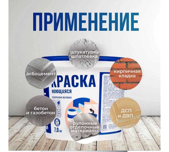 Краска KIITOS СПЕЦИАЛИСТ интерьерная для стен и потолков 7кг 7930123610691