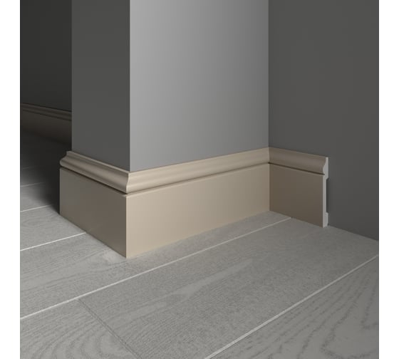 Напольный плинтус Decor-Dizayn ударопрочный, влагостойкий, бежевый, 79х13х2400 мм 005-74