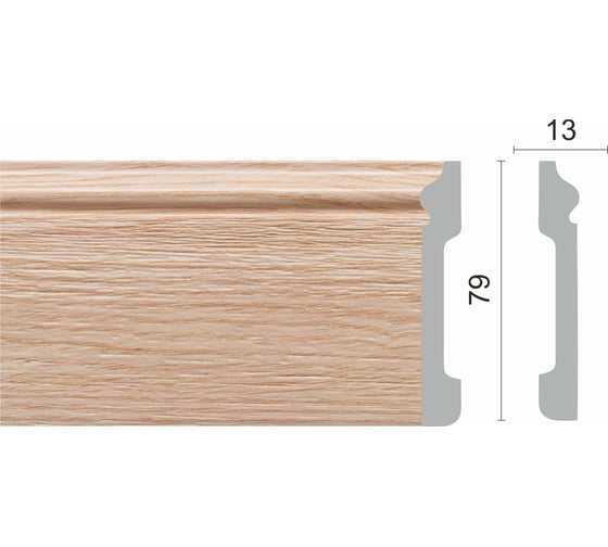 Напольный плинтус Decor-Dizayn ударопрочный, влагостойкий, бук, 79х13х2400 мм 005-76SH