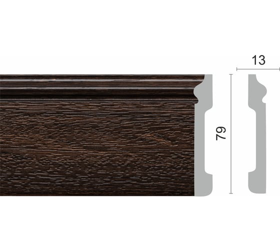 Напольный плинтус Decor-Dizayn ударопрочный, влагостойкий, венге 79х13х2400 мм 005-93SH