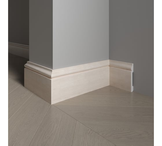 Напольный плинтус Decor-Dizayn ударопрочный, влагостойкий, ваниль, 79х13х2400 мм 005-77