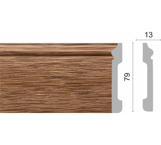 Напольный плинтус Decor-Dizayn ударопрочный, влагостойкий, вишня, 79х13х2400 мм 005-83SH
