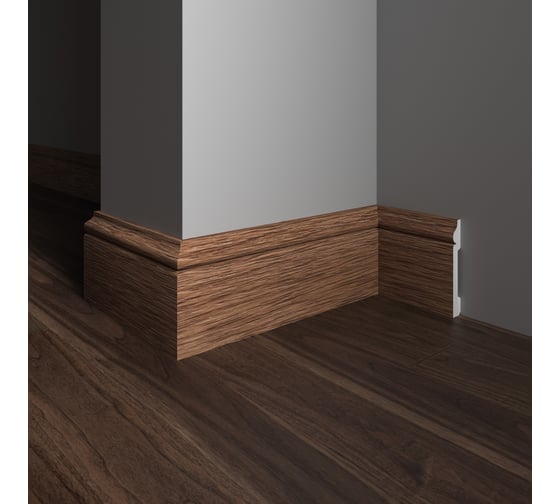Напольный плинтус Decor-Dizayn ударопрочный, влагостойкий, вишня, 79х13х2400 мм 005-83SH