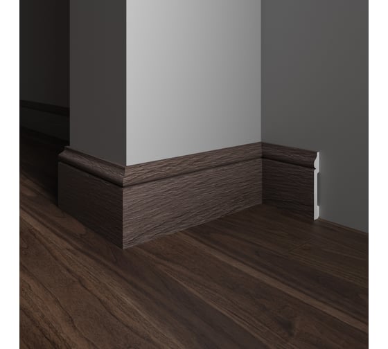 Напольный плинтус Decor-Dizayn ударопрочный, влагостойкий, дуб рустик, 79х13х2400 мм 005-81SH