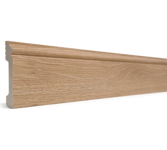 Напольный плинтус Decor-Dizayn ударопрочный, влагостойкий, орех, 79х13х2400 мм 005-90SH