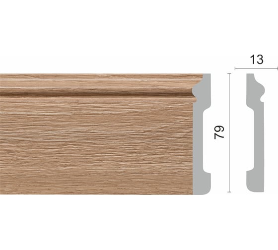 Напольный плинтус Decor-Dizayn ударопрочный, влагостойкий, орех, 79х13х2400 мм 005-90SH