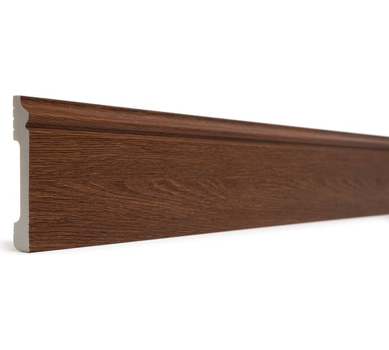 Напольный плинтус Decor-Dizayn ударопрочный, влагостойкий, тик, 79х13х2400 мм 005-82SH