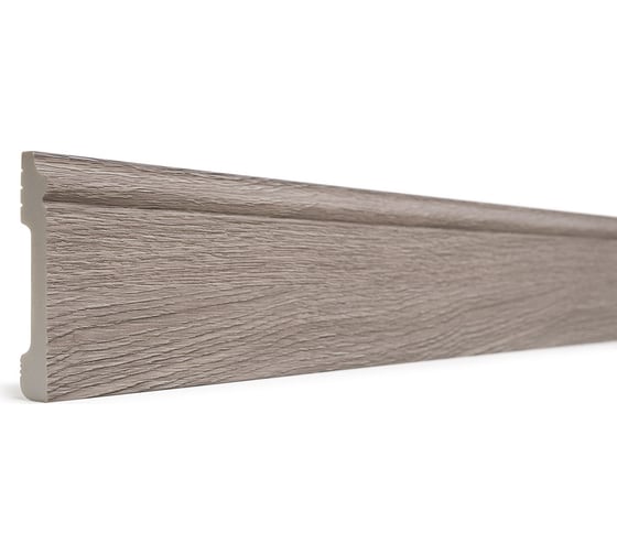 Напольный плинтус Decor-Dizayn ударопрочный, влагостойкий, серый, 79х13х2400 мм 005-80SH