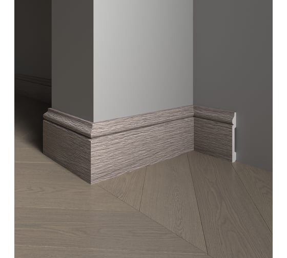 Напольный плинтус Decor-Dizayn ударопрочный, влагостойкий, серый, 79х13х2400 мм 005-80SH