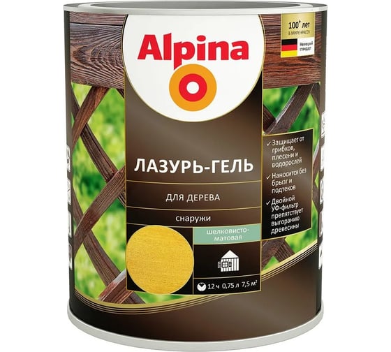 Лазурь-гель для дерева Alpina AP Сосна, 0.75 л (LX948105149 948103801