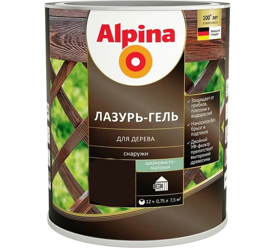 Лазурь-гель для дерева Alpina AP Кедр, 0.75 л 948103808