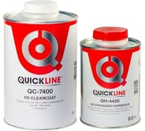 Комплект Quick Line Прозрачный лак HS 1 л 7400/S1-QC Отвердитель HS4420/S0.5-QH стандартный HS7400/S1+4420/S0.5