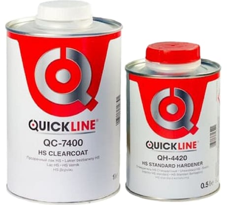 Комплект Quick Line Прозрачный лак HS 1 л 7400/S1-QC Отвердитель HS4420/S0.5-QH стандартный HS7400/S1+4420/S0.5