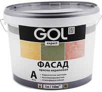 Акриловая краска Palizh GOL Фасадная expert 138 матовая, база А 3,9 кг/2,6 л 11605669