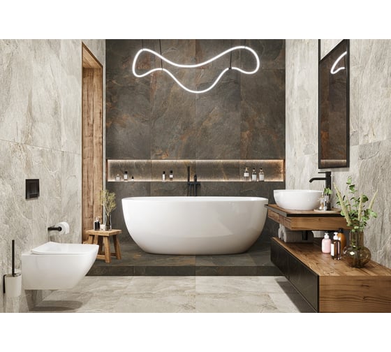 Керамогранит Delacora Stoncrete Beige матовый карвинг 300x600x9,5, 1,44 м2, бежевый D30006M