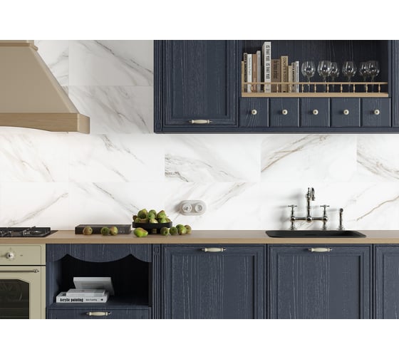Керамогранит Delacora Calacatta Andrea матовый карвинг 300x600x9,5, 1,44 м2, белый D30019M