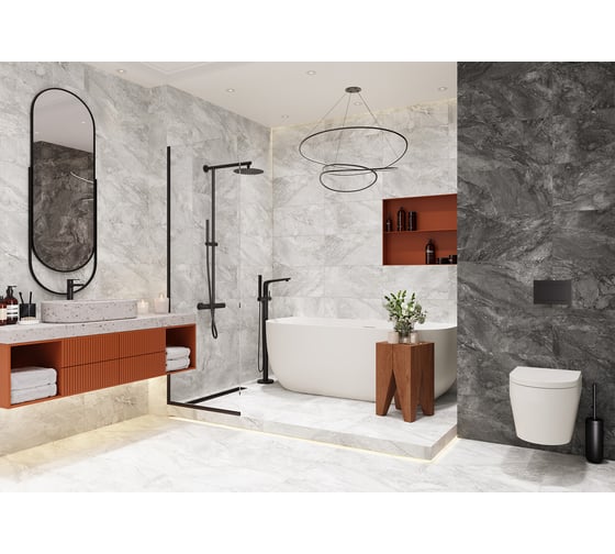 Керамогранит Delacora Slate Gray матовый карвинг 300x600x9,5, 1,44 м2, серый D30004M