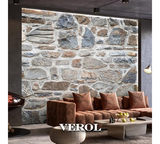Фотообои Verol 3D флизелиновые на стену Камень Лофт 300x283 см обои виниловые моющиеся 391-ФФО-05974