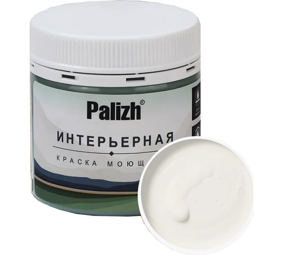 Краска интерьерная Palizh шелковисто-матовая №807 льняной белый 0,2 кг 11613932 1