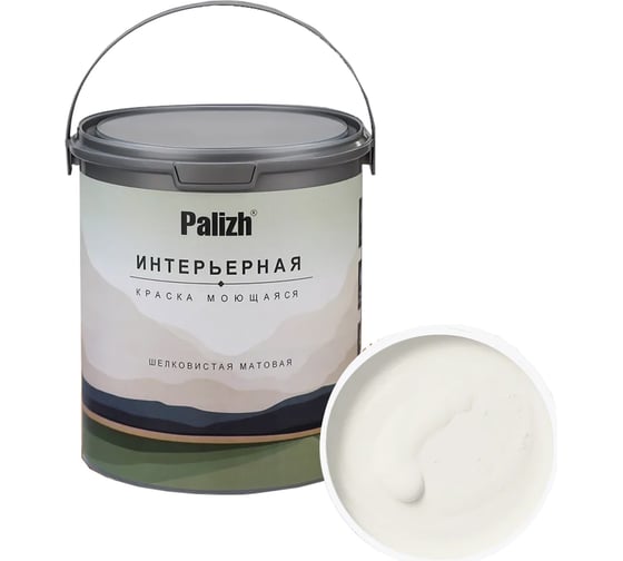 Краска интерьерная Palizh шелковисто-матовая №807 льняной белый 3,7 кг 11613934 1