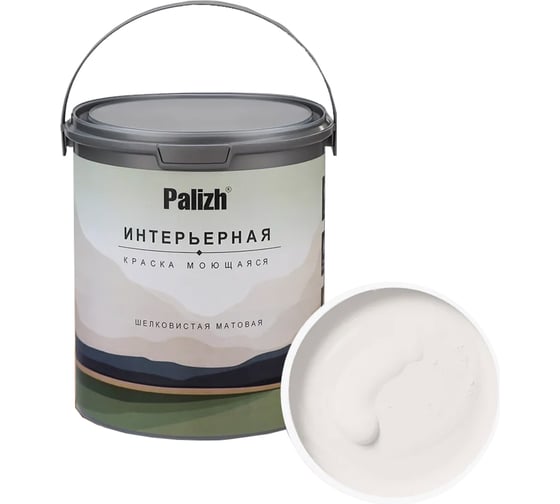 Краска интерьерная Palizh шелковисто-матовая №808 белая роза 3,7 кг 11613937