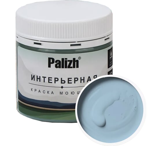 Краска интерьерная Palizh шелковисто-матовая №818 горное озеро 0,2 кг 11614038