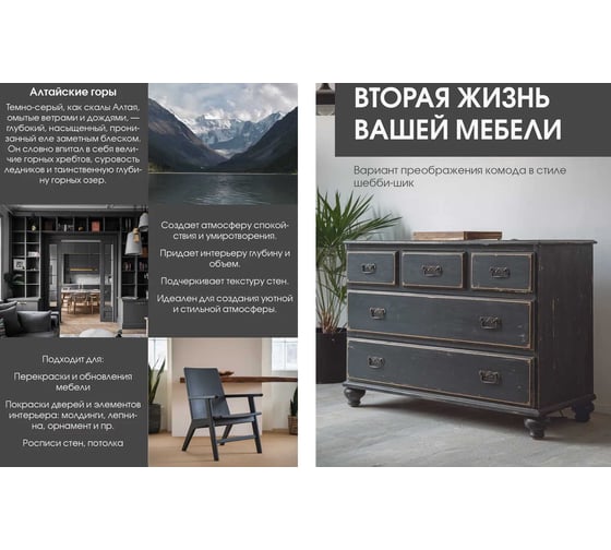 Краска интерьерная Palizh шелковисто-матовая №820 алтайские горы 1,25 кг 11614028